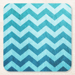 Denim Chevron van Shirley Taylor Vierkante Kartonnen Onderzetter