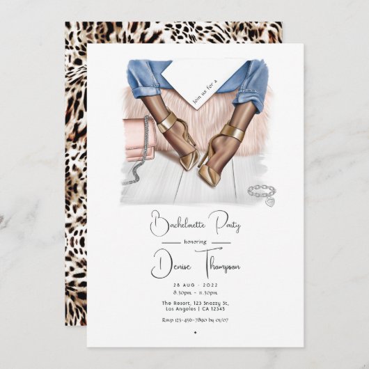 Denim Chic Bachelorette Party Kaart (Voorkant / Achterkant)