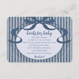 Denim Coquette Bow Blue Jean Baby Books for Baby Informatiekaartje