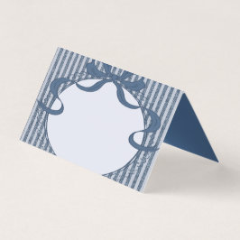 Denim Coquette Bow Blue Jean Baby Place Card Party Kaart
