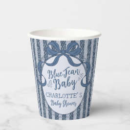 Denim Coquette Bow Blue Jean Baby Shower Papieren Bekers