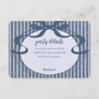 Denim Coquette Strik Blauwe Spijkerbabyfeest Detai