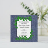 Denim Country Wedding Invitation 5,25 x 5,25 Kaart (Staand voorkant)