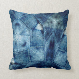 Denim Crazy Quilt Kussen