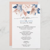 Dénim défraîchi et chic menu de réception de maria (Devant / Derrière)