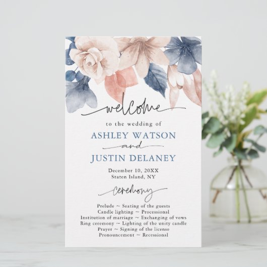 Dénim défraîchi et programme de mariage élégant et (Debout devant)