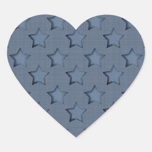 Denim, denim, blauw hart sticker