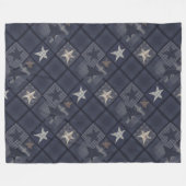 Denim, denim, blauw, lappendeken fleece deken (Voorkant (Horizontaal))