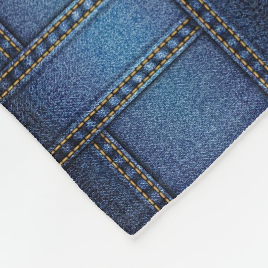 Denim Design Fleece Deken (Hoek)