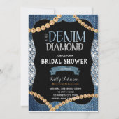 Denim-diamanten en goudparels kaart (Voorkant)