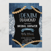 Denim-diamanten en goudparels kaart (Voorkant / Achterkant)