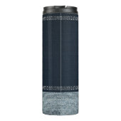 Denim & Diamanten Sequin Glam Glitter Sparkles Thermosbeker (Achterkant)