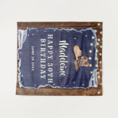 Denim Diamanten Westelijke Rustieke Verjaardag Ach Wandkleed (Voorkant (horizontaal))