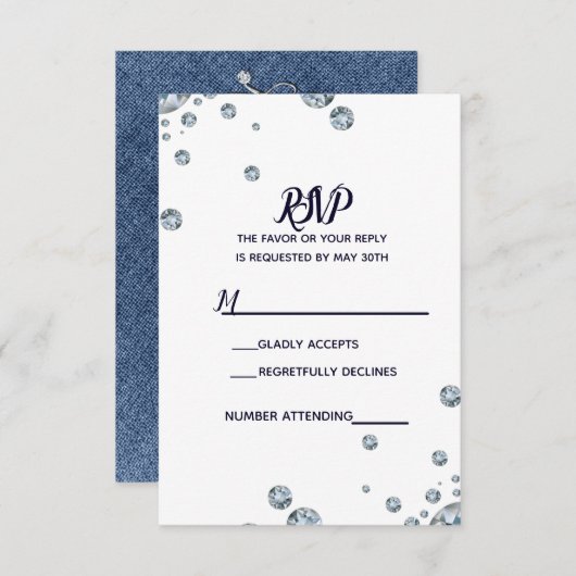 Denim & Diamants Blue Jeans Bling Glam RSVP (Devant / Derrière)