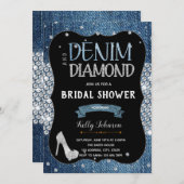 Denim diamants et perles Invitation (Devant / Derrière)