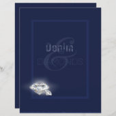 Denim & diamants papier stationnaire. (Devant / Derrière)