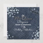 Denim & Diamond MIS QUINCE Invitations de la Couro (Devant)