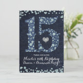 Denim & Diamonds 15 15e verjaardag Kaart (Staand voorkant)