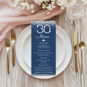 Denim & Diamonds 30e Anniversaire Dîner Menu Plat
