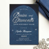 Denim Diamonds Arch Script 30ste Verjaardagsfeest Kaart
