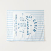 Denim Diamonds Bachelorette Achtergrond Hand getek Wandkleed (Voorkant (horizontaal))