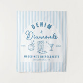 Denim Diamonds Bachelorette Achtergrond Hand getek Wandkleed (Voorkant)
