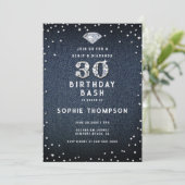 Denim Diamonds Bling 30e verjaardag Kaart (Staand voorkant)