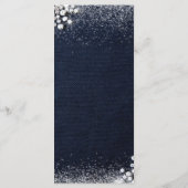 Denim Diamonds Bling Classy Elegant Birthday Party Menu (Achterkant)