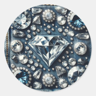 Denim & Diamonds Bling Edelsteen Glam Juwelen Ronde Sticker