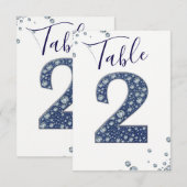 Denim & Diamonds Bling Étincelle Numéro de Table 2 (Devant / Derrière)