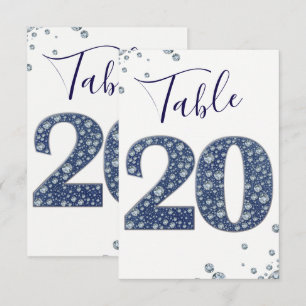 Denim & Diamonds Bling Étincelle Numéro de Table 2