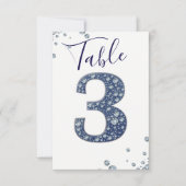 Denim Diamonds Bling Étincelle Numéro de Table 3 T (Devant)