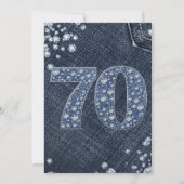 Denim & Diamonds Bling Glitter 70ste 70 Verjaardag Kaart (Achterkant)