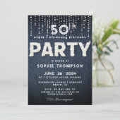 Denim Diamonds Bling Glitter Classy Birthday Party Kaart (Staand voorkant)