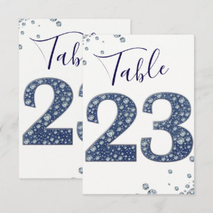 Denim & Diamonds Bling Glitter Tafelkaart 23 Kaart