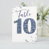 Denim & Diamonds Bling Glitter Tafelnummer 10 Tien (Staand voorkant)