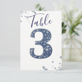 Denim Diamonds Bling Glitter Tafelnummer 3 DRIE (Staand voorkant)