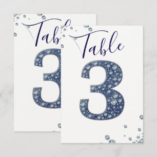 Denim Diamonds Bling Glitter Tafelnummer 3 DRIE