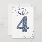 Denim & Diamonds Bling Glitter Tafelnummer 4 Vier (Voorkant)