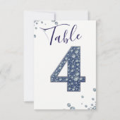 Denim & Diamonds Bling Glitter Tafelnummer 4 Vier (Achterkant)