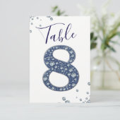 Denim Diamonds Bling Glitter Tafelnummer 8 ACHT (Staand voorkant)