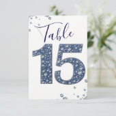 Denim & Diamonds Bling Glitters Tabelnummer 15 Kaart (Staand voorkant)
