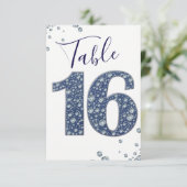 Denim & Diamonds Bling Glitters Tabelnummer 16 Kaart (Staand voorkant)