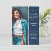 Denim Diamonds Bling Glitzy Foto 50ste verjaardag Kaart (Staand voorkant)