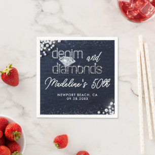 Denim Diamonds Bling Klasse Elegante Feestelijke M Servet
