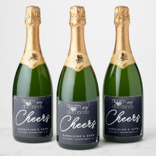 Denim Diamonds Bling Klasse Feestgave Sparkling Wijnetiket