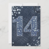 Denim & Diamonds Bling Sparkle 14e 14e verjaardag Kaart (Achterkant)