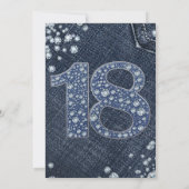 Denim & Diamonds Bling Sparkle 18th 18 Birthday Kaart (Achterkant)