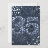 Denim & Diamonds Bling Sparkle 35TH 35 Birthday Kaart (Achterkant)