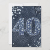 Denim & Diamonds Bling Sparkle 40TH 40 Birthday Kaart (Achterkant)